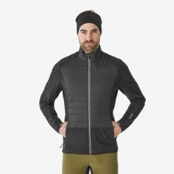 Bluza do narciarstwa biegowego męska Quechua XCS 500. Czarne bluzy nierozpinane męskie WED'ZE, m, bez wzorów, z materiału, sportowe, bez ramiączek, bez kaptura. Za 269.99 zł.