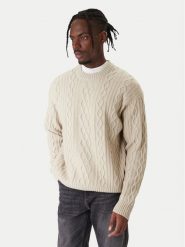 BOSS Sweter Kableto 50548689 Beżowy Regular Fit. Brązowe kardigany męskie Boss, bez wzorów, z wełny, bez kołnierzyka, bez ramiączek. Za 669.99 zł.