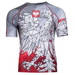 Koszulka Męska na siłownię rashguard MMA EXTREME HOBBY POLSKA grey-red. Szare bielizna termoaktywna męska EXTREME HOBBY, m, bez wzorów, z bawełny, bez ramiączek, do biegania. Za 199.00 zł.