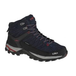 Buty trekkingowe męskie, CMP Rigel Mid. Niebieskie buty trekkingowe męskie CMP, bez wzorów, z materiału, bez zapięcia, trekkingowe. Za 406.99 zł.