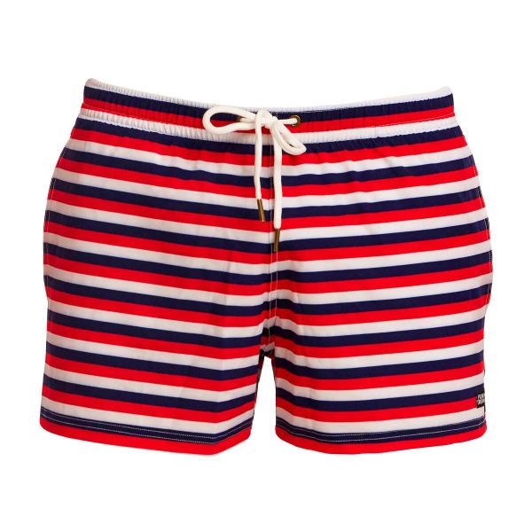Szorty kąpielowe męskie Funky Trunks Riviera Shorts. Białe kąpielówki męskie FUNKY TRUNKS, l, bez wzorów, z poliesteru. Za 209.99 zł.