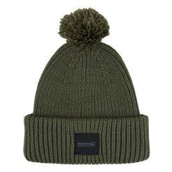Czapka Unisex Dla Dorosłych Pompon Connora. Zielone czapki męskie Regatta, bez wzorów, sportowe. Za 51.99 zł.