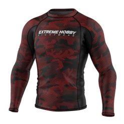 Koszulka sportowa męska Rashguard do MMA EXTREME HOBBY HAVOC. Czerwone bielizna termoaktywna męska EXTREME HOBBY, m, bez wzorów, z bawełny, bez ramiączek, do biegania. Za 209.00 zł.