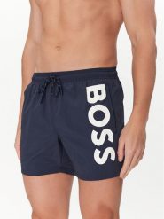 BOSS Szorty kąpielowe Octopus 50514502 Granatowy Regular Fit. Niebieskie kąpielówki męskie Boss, m, bez wzorów, z syntetyku. Za 199.99 zł.