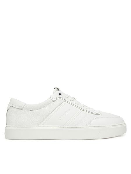 Calvin Klein Sneakersy Clean Cup Low Lace Tape HM0HM01898 Biały. Białe buty sportowe na co dzień męskie Calvin Klein, m, bez wzorów, ze skóry, bez ramiączek, bez kaptura. Za 399.99 zł.