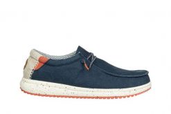 Półbuty Walk In Pitas Nias Marino 003313, Granatowy, Materiał - 44. Niebieskie codzienne półbuty męskie Walk In Pitas, na lato, bez wzorów, z bawełny, wakacyjne, bez obcasa, bez zapięcia. W wyprzedaży za 224.10 zł.