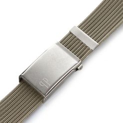 Pasek parciany PAOLO PERUZZI PW-19-125 khaki. Brązowe paski męskie Paolo Peruzzi, bez wzorów, z materiału. Za 33.25 zł.