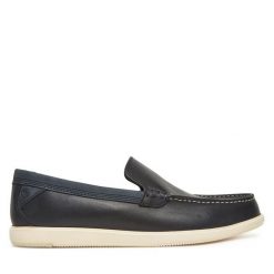 Mokasyny Clarks. Niebieskie mokasyny męskie Clarks, bez zapięcia. Za 279.99 zł.