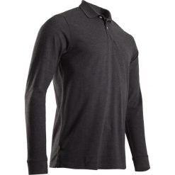 Koszulka polo do golfa MW500 męska. Czarne koszulki polo męskie INESIS, l, bez wzorów, z bawełny, sportowe, bez kołnierzyka, bez ramiączek. Za 49.99 zł.