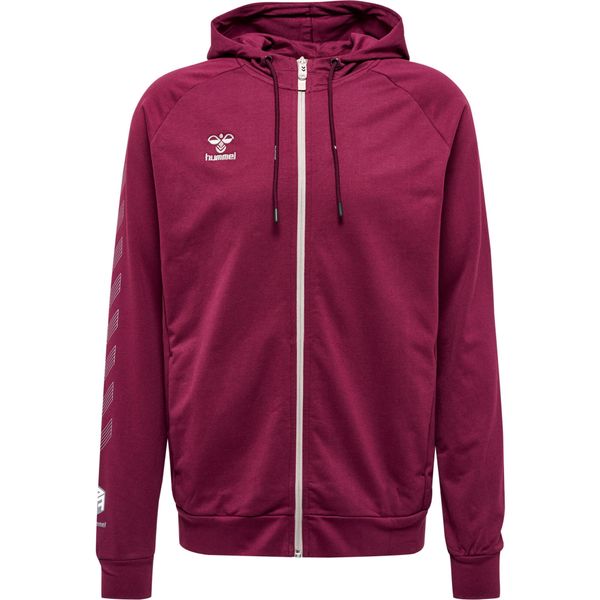 Bawełniana bluza z kapturem zapinana na zamek Hummel Move Grid. Fioletowe bluzy rozpinane męskie HUMMEL, xl, bez wzorów, z bawełny, sportowe, bez ramiączek, z kapturem. W wyprzedaży za 269.50 zł.