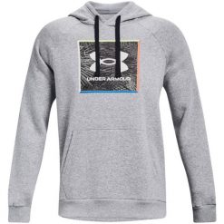 Bluza męska Under Armour UA Rival Flc Graphic Hoodie. Szare bluzy nierozpinane męskie Under Armour, m, bez wzorów, sportowe, bez ramiączek, bez kaptura. Za 300.26 zł.