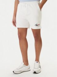 Tommy Jeans Szorty sportowe Signature DM0DM23017 Biały Regular Fit. Białe szorty sportowe męskie Tommy Jeans, bez wzorów, z bawełny, sportowe. Za 249.99 zł.