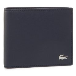 Portfel Lacoste. Niebieskie portfele męskie Lacoste, bez wzorów. Za 249.99 zł.