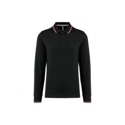 Koszulka polo pique z długim rękawem Kariban. Czarne koszulki męskie z długim rękawem KARIBAN, m, bez wzorów, eleganckie, bez kołnierzyka, bez ramiączek. Za 151.50 zł.