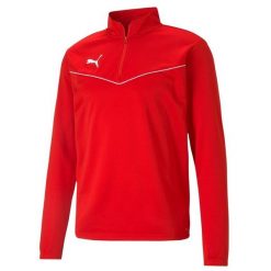 Bluza piłkarska męska Puma teamRISE 1 4 Zip Top. Niebieskie bluzy nierozpinane męskie Puma, m, bez wzorów, sportowe, bez ramiączek, bez kaptura. Za 140.00 zł.