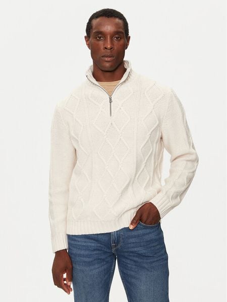 Guess Sweter M4BR49 Z3IN0 Beżowy Regular Fit. Brązowe kardigany męskie Guess, m, z aplikacjami, z syntetyku, bez ramiączek. Za 269.99 zł.