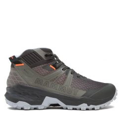 Trekkingi Mammut. Zielone buty trekkingowe męskie Mammut, bez wzorów, z gore-texu, bez zapięcia, trekkingowe, gore-tex. Za 589.99 zł.