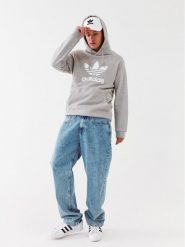 Adidas Bluza adicolor Classics Trefoil Hoodie IA4884 Szary Regular Fit. Szare bluzy nierozpinane męskie ADIDAS, m, bez wzorów, z bawełny, bez ramiączek, bez kaptura. Za 169.99 zł.