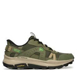 Trekkingi Skechers. Zielone buty trekkingowe męskie Skechers, bez wzorów, bez zapięcia, trekkingowe. Za 519.99 zł.