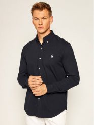 Polo Ralph Lauren Koszula 710654408016 Granatowy Regular Fit. Niebieskie koszule męskie Polo Ralph Lauren, m, bez wzorów, z bawełny, bez kołnierzyka, bez ramiączek. Za 409.99 zł.