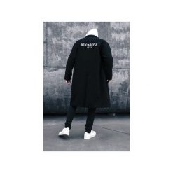 CAREFUL COAT. Czarne płaszcze męskie Majors, z nadrukiem, z poliesteru. Za 350.00 zł.