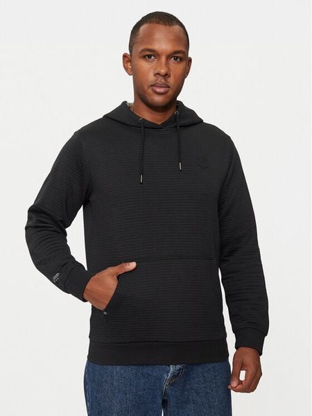 INDICODE Bluza Yalom 55-677 Czarny Regular Fit. Czarne bluzy nierozpinane męskie INDICODE, m, bez wzorów, z bawełny, bez ramiączek, bez kaptura. Za 99.99 zł.