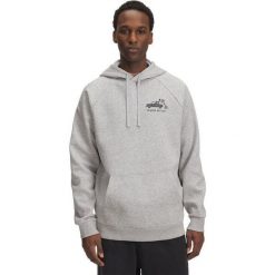 Bluza Under Armour Rival Fleece HBR Logo Hoodie. Szare bluzy nierozpinane męskie Under Armour, bez wzorów, sportowe, bez ramiączek, bez kaptura. Za 169.99 zł.