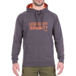 Bluza w kolorze ciemnoszarym. Szare bluzy nierozpinane męskie marki Jeep, m, z nadrukiem, z kapturem. W wyprzedaży za 119.95 zł.
