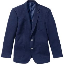 Marynarka w strukturalny wzór Regular Fit bonprix ciemnoniebieski. Niebieskie marynarki męskie bonprix, z dżerseju. Za 179.99 zł.