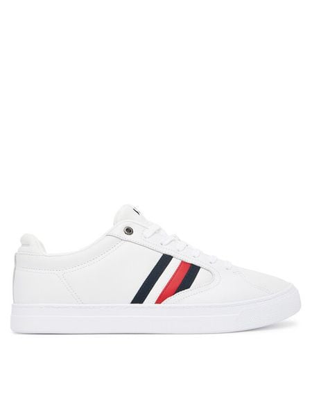 Tommy Hilfiger Sneakersy Icon Court Stripes FM0FM05628 Biały. Białe buty sportowe na co dzień męskie Tommy Hilfiger, m, bez wzorów, ze skóry, bez ramiączek, bez kaptura. Za 299.99 zł.