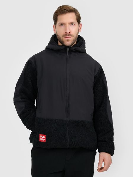 4F Polar sherpa loose z kapturem męski - czarny S. Czarne bluzy z polaru męskie 4f, m, bez wzorów, z materiału, klasyczne, bez ramiączek, z kapturem. Za 299.99 zł.