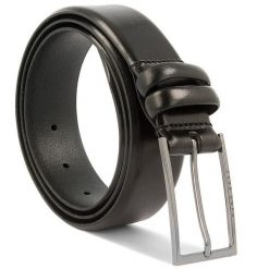 Pasek Męski BOSS. Czarne paski męskie Boss, bez wzorów. Za 349.99 zł.