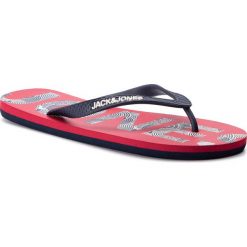 Japonki JACK&JONES - Jfwlogo 12150586 Barbados Cherry. Niebieskie klapki i japonki męskie Jack&Jones, bez wzorów, z materiału. Za 49.00 zł.