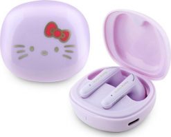 Hello Kitty TWS Earphones O Glossy Finish Purple. Fioletowe słuchawki bluetooth HelloKitty. Za 110.98 zł.