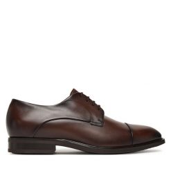 Półbuty BOSS. Brązowe eleganckie półbuty męskie Boss, wizytowe, bez obcasa, bez zapięcia. Za 1,399.00 zł.