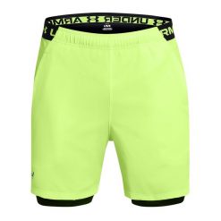 Spodenki treningowe męskie Under Armour Vanish Woven 2in1 Sts. Zielone szorty sportowe męskie Under Armour, bez wzorów, sportowe. Za 227.00 zł.