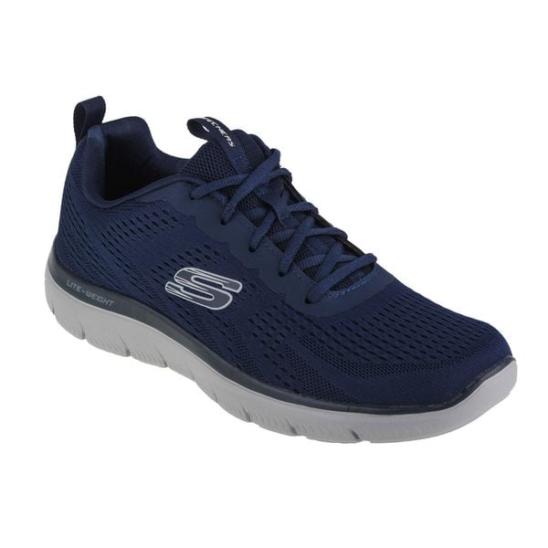 Buty sportowe Sneakersy męskie, Skechers Summits-Torre. Niebieskie buty sportowe na co dzień męskie Skechers, m, bez wzorów, casualowe, bez ramiączek, bez kaptura, trekkingowe. Za 306.00 zł.