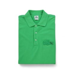 Second life - Męskie zielone polo z krótkim rękawem - Jak nowy. Zielone koszulki polo męskie Lacoste, m, bez wzorów, sportowe, bez kołnierzyka, bez ramiączek. Za 170.36 zł.