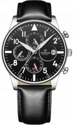 Zegarek Giewont Zegarek Męski Chronograph Sapphire Czarno Srebrny GW5630-A2. Czarne zegarki męskie Giewont, srebrne. Za 213.34 zł.