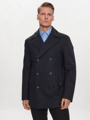 Boss Płaszcz P-Hyde-Peacoat-233 50498100 Granatowy Slim Fit. Niebieskie płaszcze męskie Boss, m, bez wzorów, z wełny, bez kaptura. Za 2,389.00 zł.