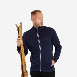 Bluza narciarska męska Quechua 500 Warm. Białe bluzy nierozpinane męskie WED'ZE, l, bez wzorów, z materiału, sportowe, bez ramiączek, bez kaptura. Za 249.99 zł.