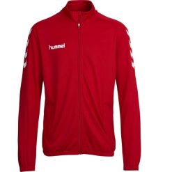 Bluza sportowa dla dorosłych Hummel Core Poly Jacket. Czerwone bluzy nierozpinane męskie HUMMEL, xl, bez wzorów, sportowe, bez ramiączek, bez kaptura. Za 89.00 zł.