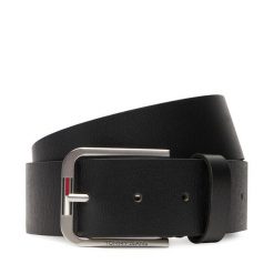 Pasek Męski Tommy Jeans. Czarne paski męskie Tommy Jeans, bez wzorów, z jeansu. Za 179.99 zł.