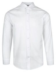 Koszula Męska Bawełniana, Biała Elegancka, Długi Rękaw, Jednokolorowa, Taliowana, Slim -PAKO JEANS. Białe koszule męskie Pako Jeans, m, bez wzorów, z bawełny, bez kołnierzyka, bez ramiączek. Za 179.00 zł.