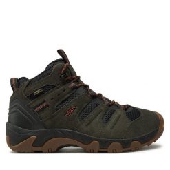 Trekkingi Keen. Zielone buty trekkingowe męskie Keen, bez wzorów, sportowe, bez obcasa, bez zapięcia. Za 509.99 zł.