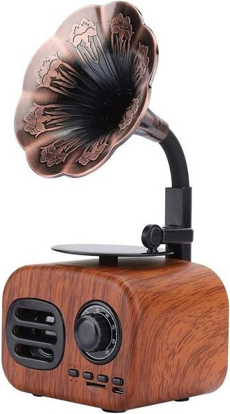 Radio-odtwarzacz retro w kształcie gramofonu Bluetooth, SD, 1200 mAh. Radia R2 Invest. Za 88.36 zł.