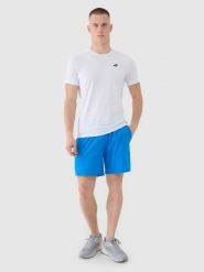 4F Spodenki treningowe szybkoschnące męskie - niebieskie 3XL. Niebieskie szorty sportowe męskie 4f, bez wzorów, z dzianiny, sportowe. Za 79.99 zł.