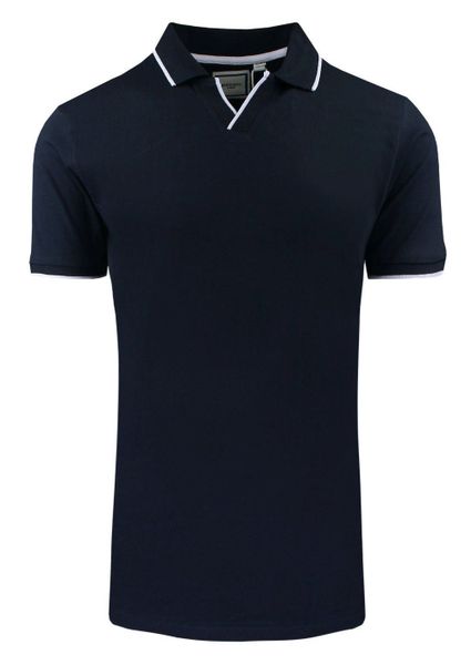 Oryginalna Koszulka Polo - Brave Soul - Granatowa. Niebieskie koszulki polo męskie Brave Soul, l, bez wzorów, z bawełny, casualowe, bez kołnierzyka, bez ramiączek. Za 75.00 zł.