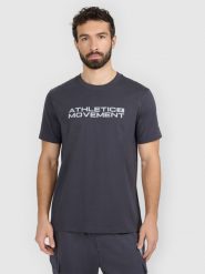 4F T-shirt regular z nadrukiem męski - szary XXL. Szare t-shirty męskie 4f, m, bez wzorów, z materiału, bez kołnierzyka, bez ramiączek. Za 69.99 zł.