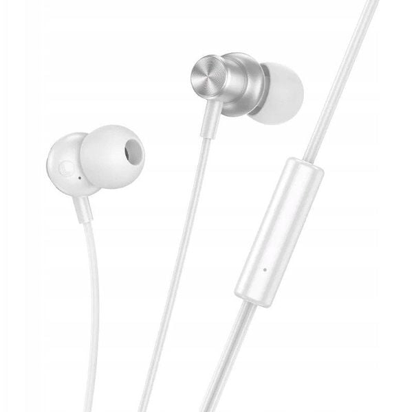 Słuchawki Hoco Słuchawki przewodowe douszne Jack 3,5 mm M110 srebrne. Szare słuchawki douszne Hoco. Za 19.96 zł.